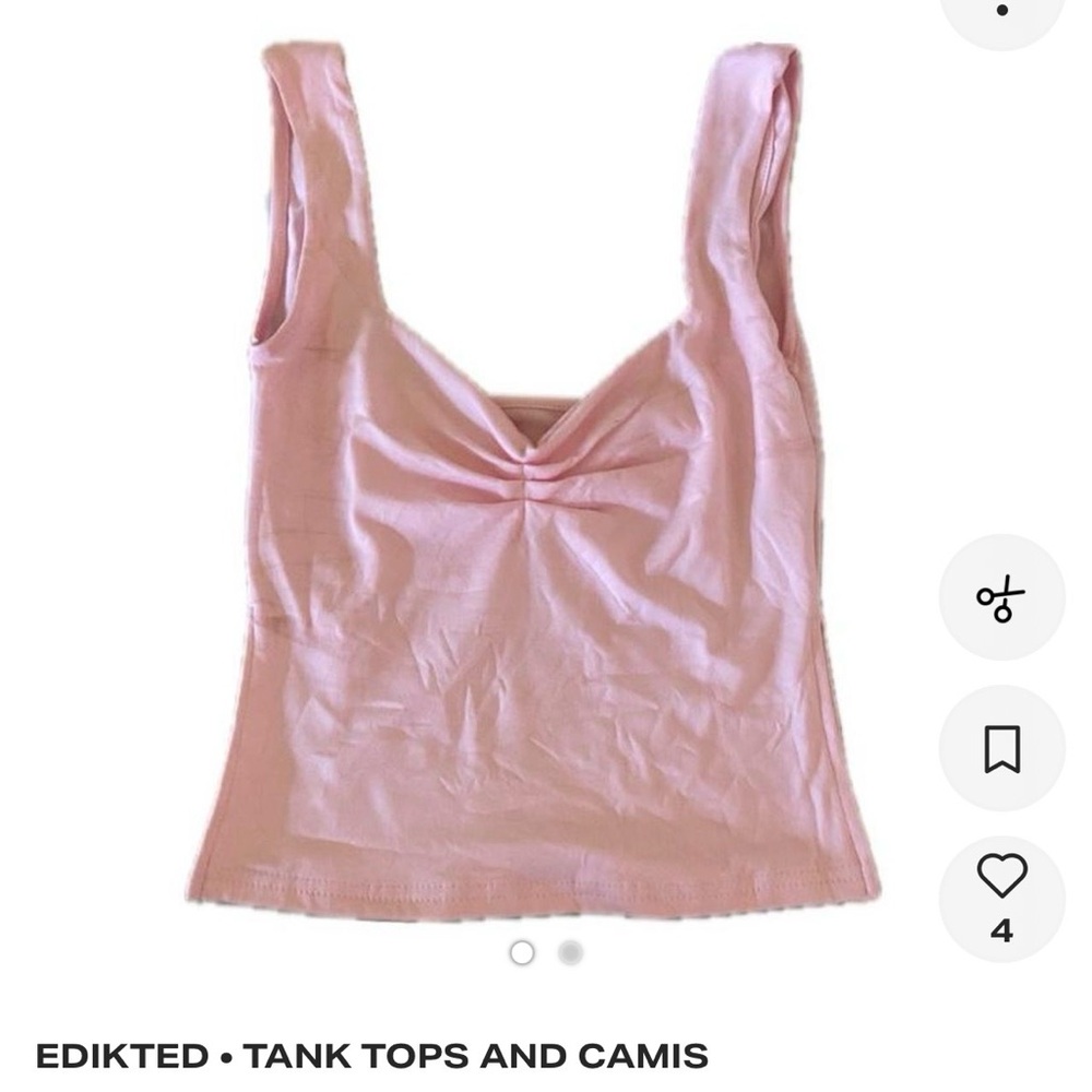 Edikted Light Pink Ruched Tank Top